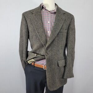 Harris Tweed Nord Strom Men's Tweed Sport Coat Blazer Two Button Herringbone 40R